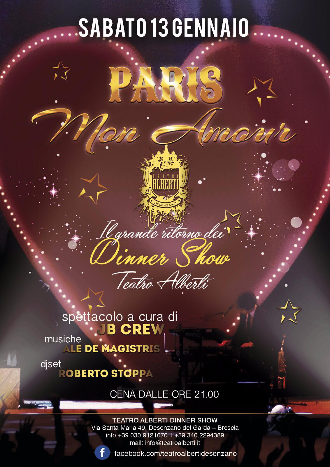PARIS MON AMOUR  Il grande ritorno del Dinner Show al Teatro Alberti (Desenzano d/G)