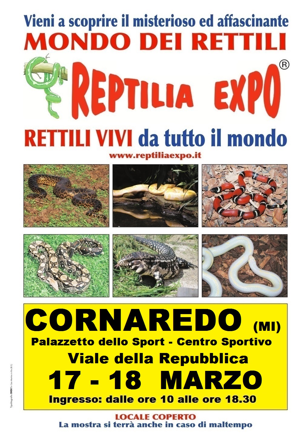 REPTILIA EXPO: l'affascinante mondo dei rettili al Palazzetto dello Sport di Cornaredo (Milano)