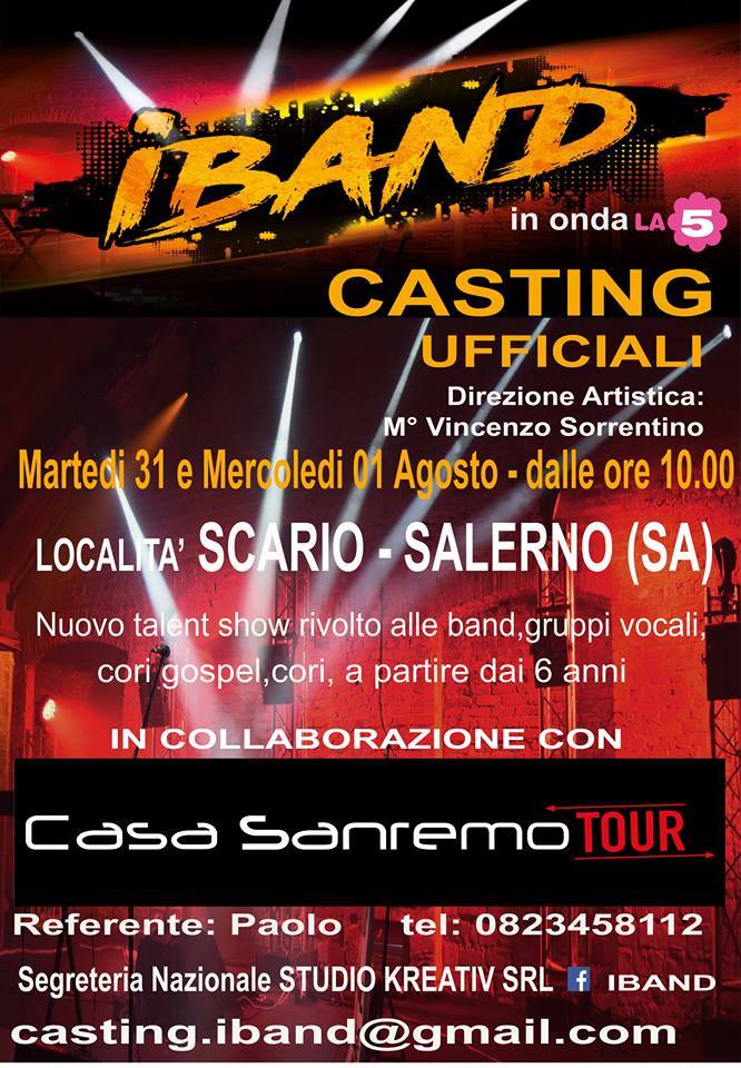 Casa Sanremo Tour e il nuovo talent show di La5 iBand, i contest fanno tappe a Scario e Palermo