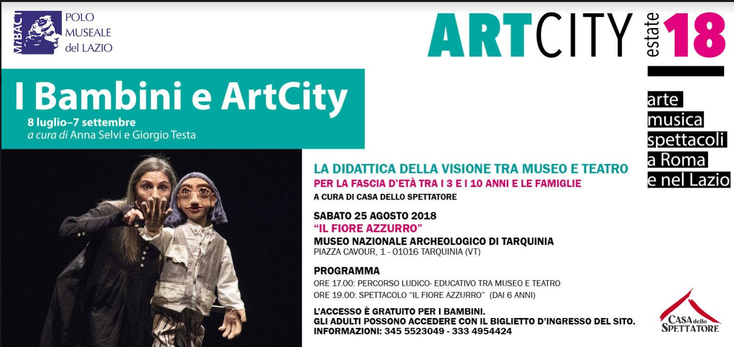 Sabato 25 agosto “I Bambini e ArtCity a Tarquinia: continua il percorso alla scoperta del patrimonio storico, artistico e architettonico del Polo Museale del Lazio 
