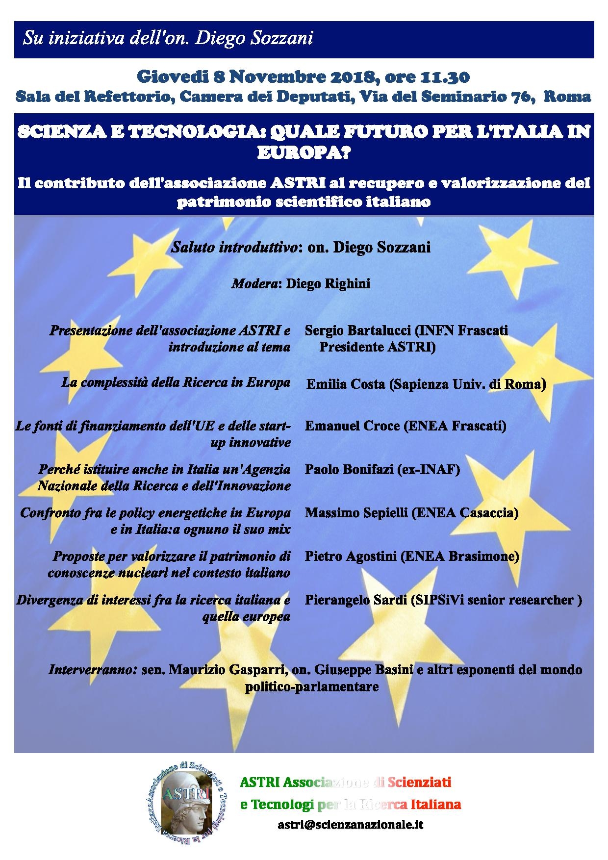SCIENZA E TECNOLOGIA: QUALE FUTURO PER L'ITALIA IN EUROPA?