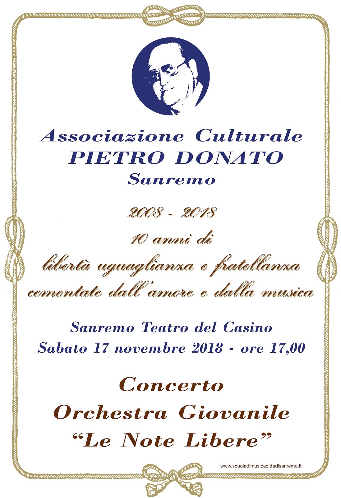 10° Anniversario Associazione  Pietro Donato di Sanremo Concerto 17 Novembre Orchestra Note Libere Teatro del Casinò