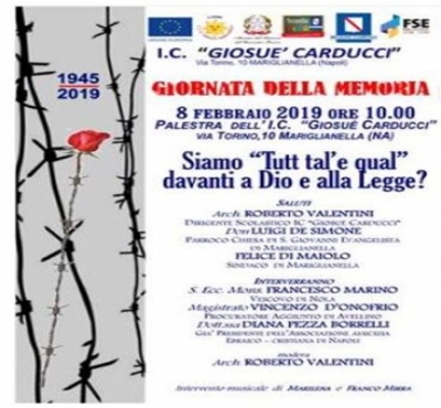 	Mariglianella: Venerdì 8 febbraio l’Amministrazione Comunale partecipa alla “Giornata della Memoria” presso l’I. C. “G. Carducci”.