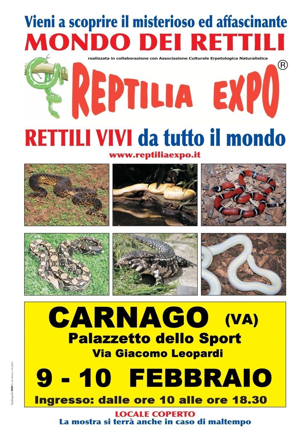 L'affascinante mondo dei rettili in Mostra al Palasport di CARNAGO (Va)