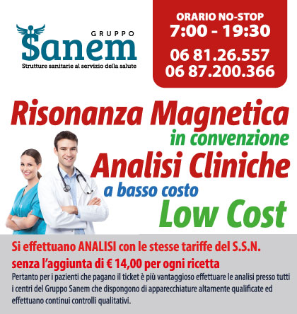 Check up Roma  - Gruppo Sanem 4 laboratori per la Prevenzione