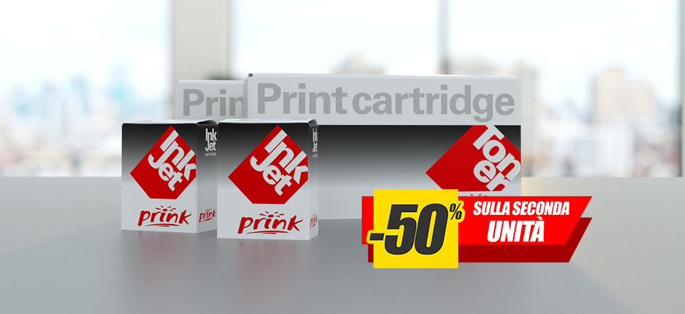 Cartucce per stampanti Prink dal 23 al 28 settembre sconto 50% sul secondo pezzo