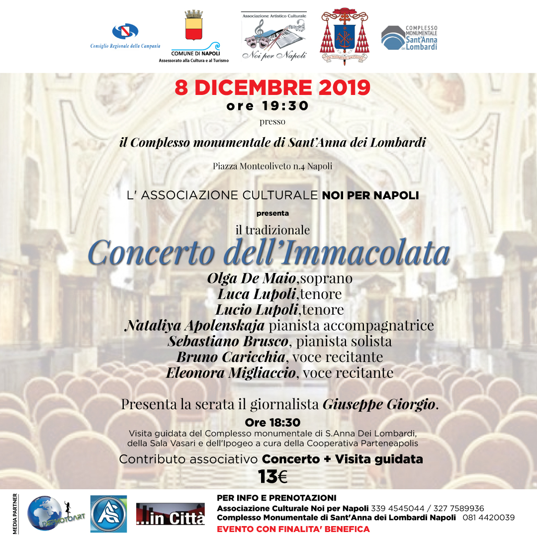 Tradizionale Concerto dell'Immacolata organizzato dall'Associazione Culturale Noi per Napoli 