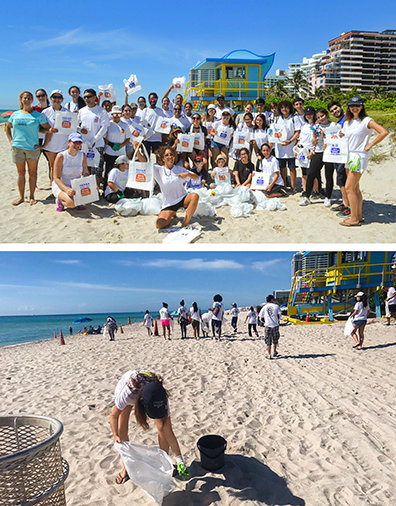 I volontari de “La Via della Felicità” si prendono cura delle spiagge di Miami in Florida