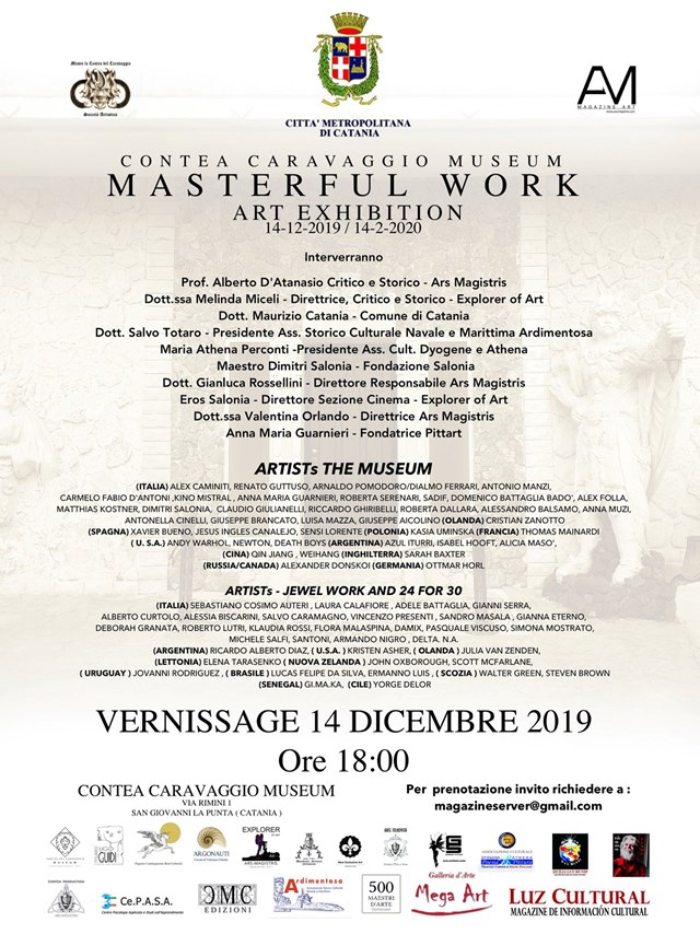 Masterfull work, in mostra le opere gioiello presso Museo contea del Caravaggio. Storicizzati e talenti scelti e premiati da tutto il mondo