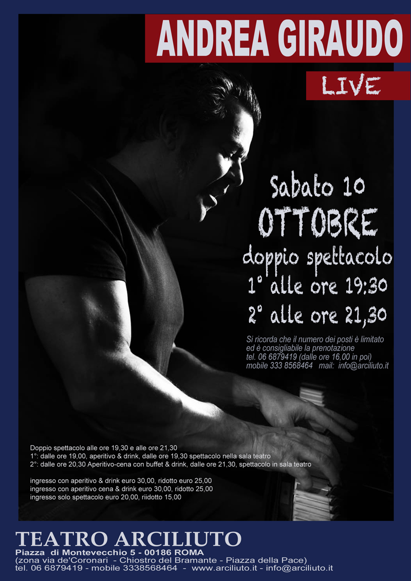 Andrea Giraudo Live al Teatro Arciliuto (Roma, 10 ottobre)