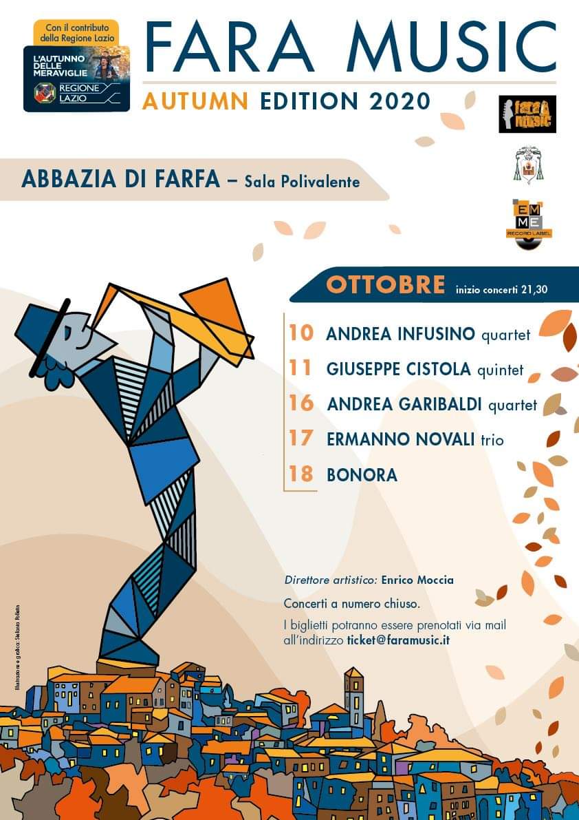 Andrea Infusino quartet il 10 ottobre apre il Fara Music Festival, autumn edition