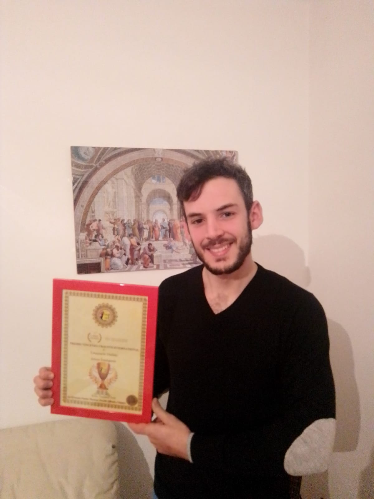 Emanuele Gulino riceve il Premio Internazionale Vincenzo Crocitti 2020 come Attore Emergente
