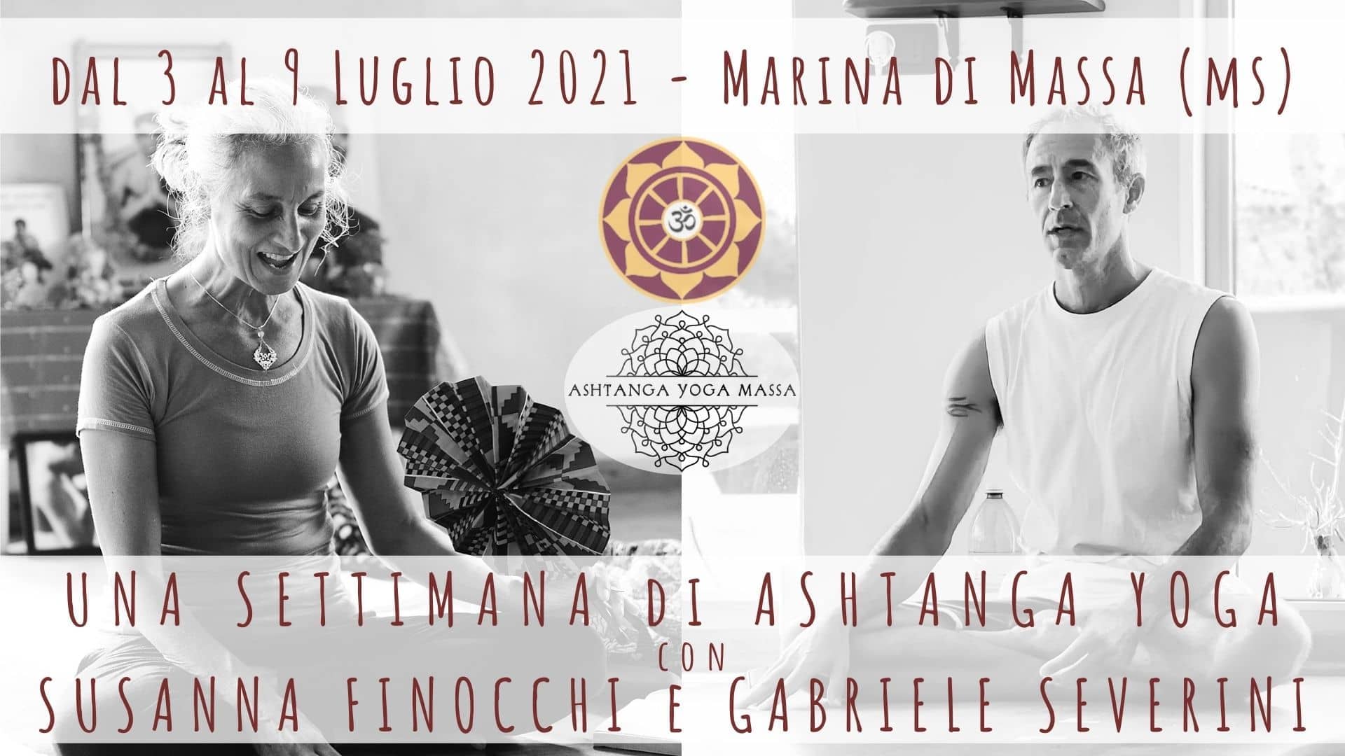 Una settimana di Ashtanga Yoga con Susanna Finocchi e Gabriele Severini, seminario dal 3 al 9 Luglio 2021 a Marina di Massa in Toscana
