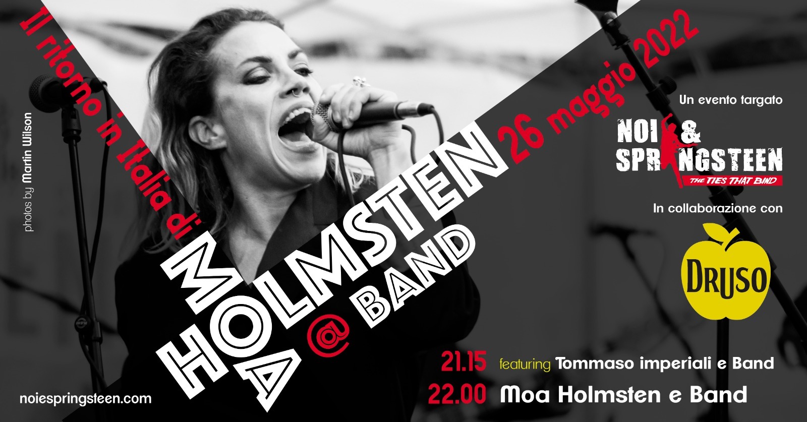 NOI & Springsteen: il Druso si scatena sulle note rock di Moa Holmsten e Band