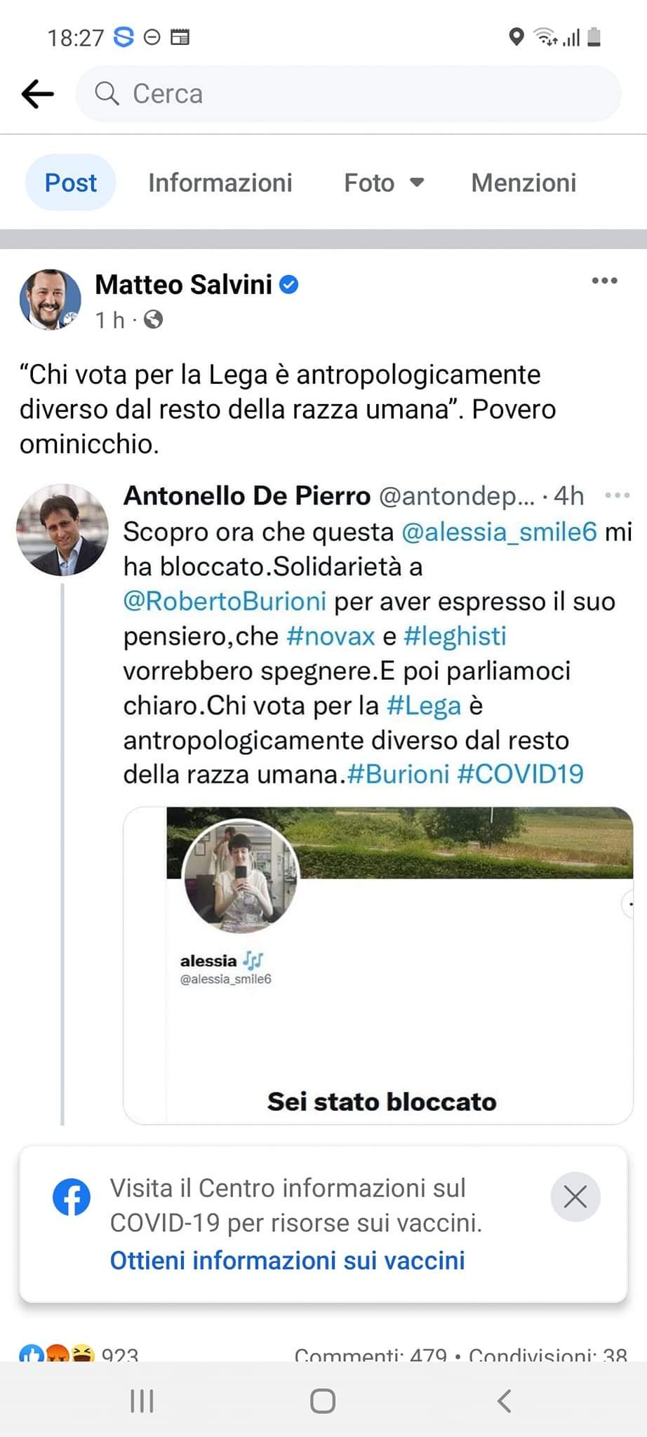 Salvini attacca De Pierro sui social ma sfugge al confronto diretto