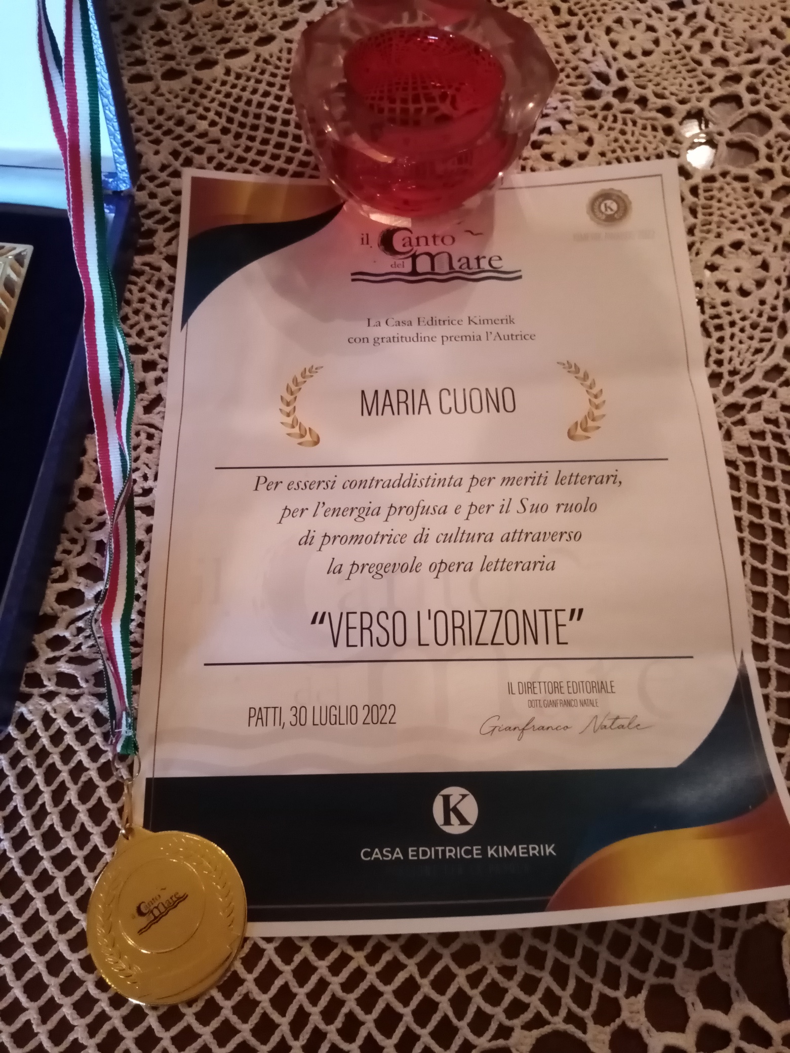 Foto 5 - Kimerik premia Maria Cuono all'evento il Canto del Mare