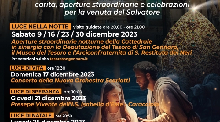 Martedì 5 dicembre 2023 - ore 11.00   Cappella degli Illustrissimi della Cattedrale di Napoli - Via Duomo, 147