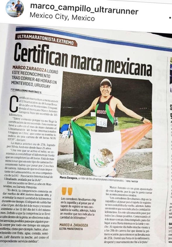 Marco Antonio Zaragoza Campillo record messicano alla 48h Uruguay Natural