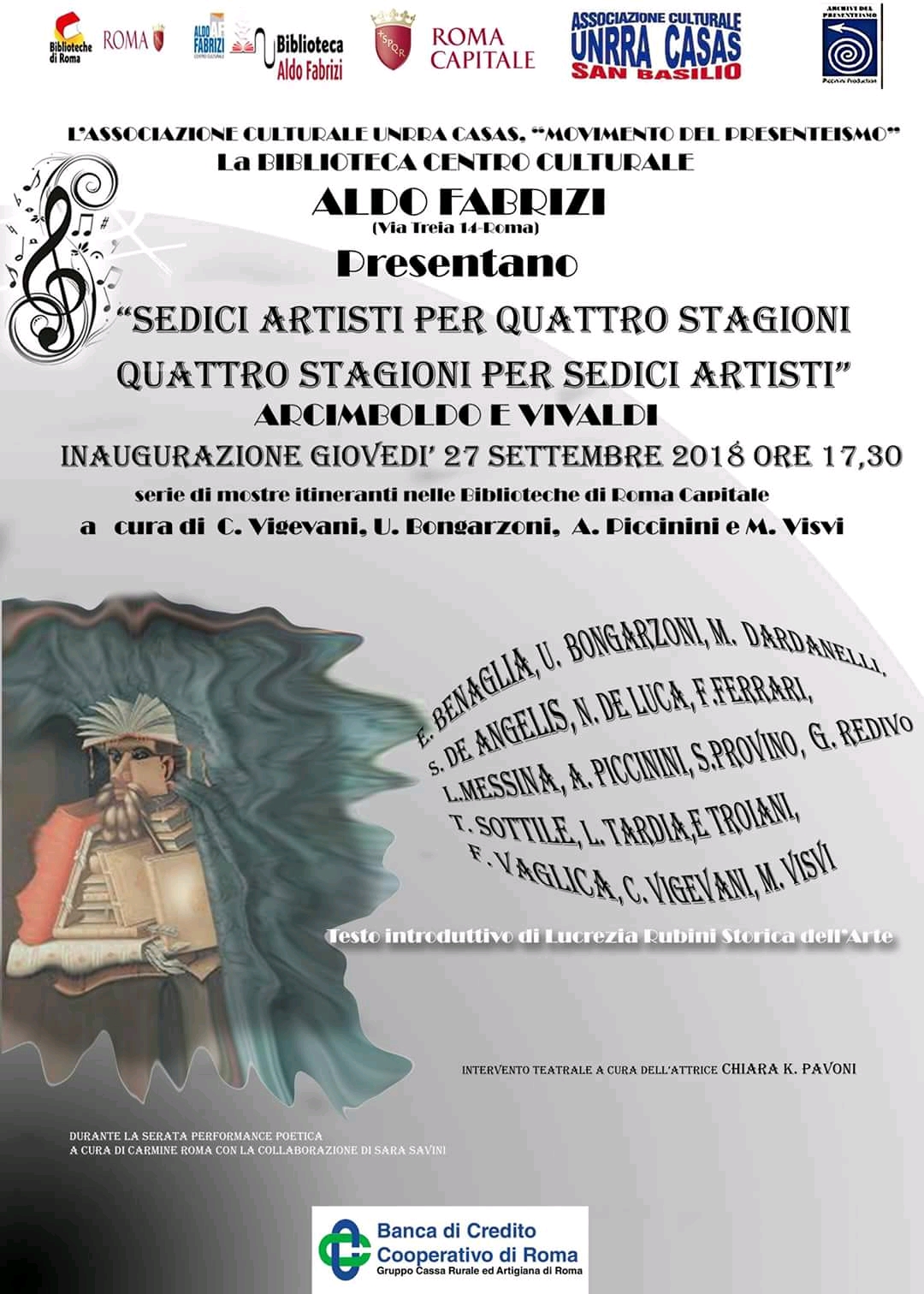 Sedici artisti per quattro stagioni, quattro stagioni per sedici artisti, Arcimboldo e Vivaldi. La mostra a San Basilio.