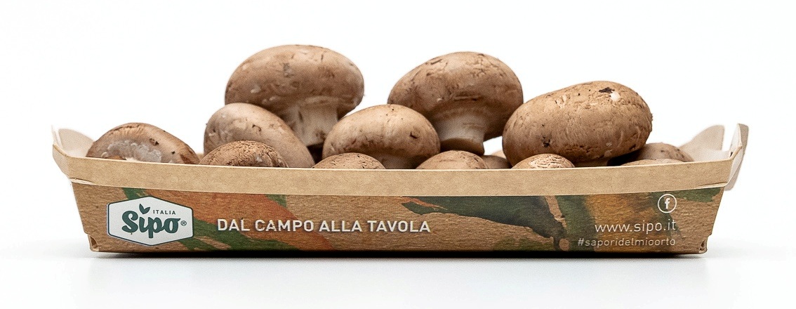 Il packaging eco-sostenibile dei funghi freschi Sapori del mio Orto