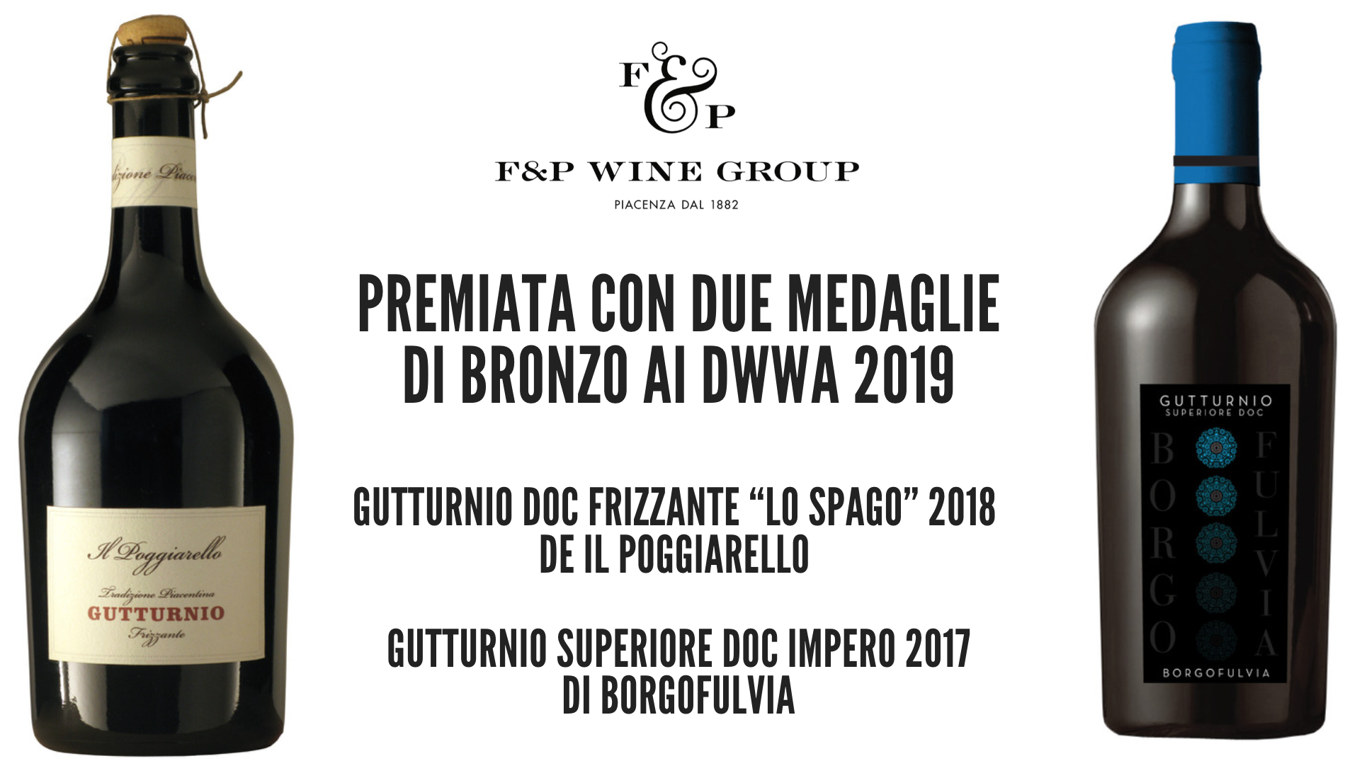 F&P Wine Group premiata al Decanter World Wine Awards 2019 con due etichette