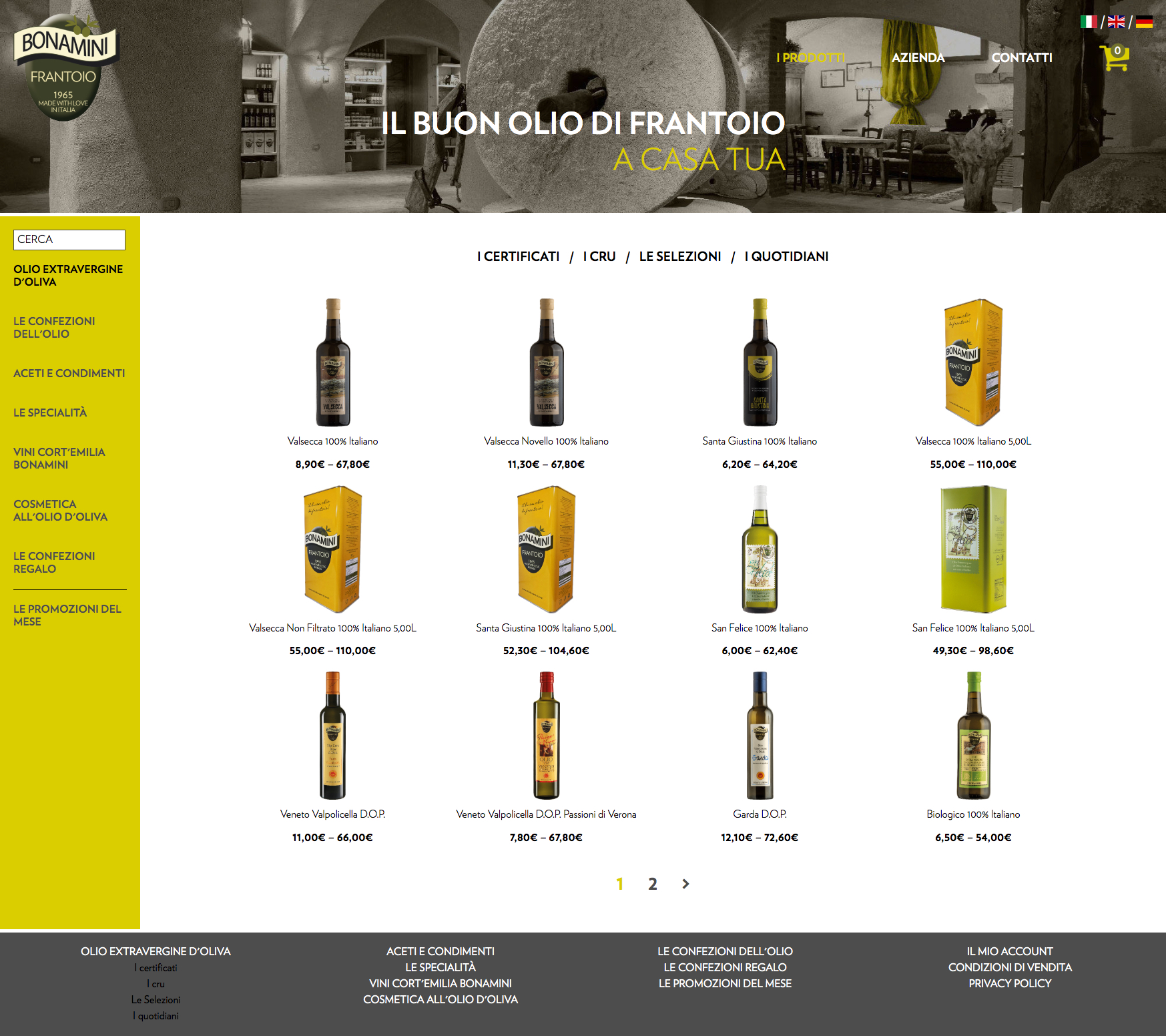 Il buon olio extravergine di oliva direttamente a casa tua: Frantoio Bonamini lancia il nuovo e-commerce