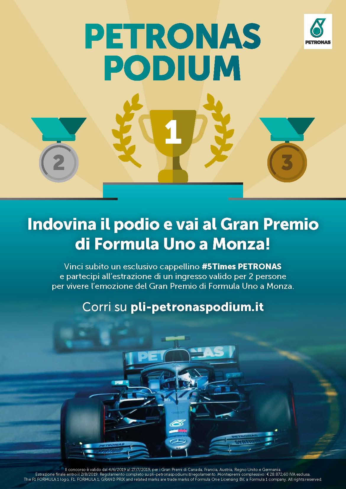 Al gran premio di Formula Uno di Monza con il concorso Petronas Podium 2.0