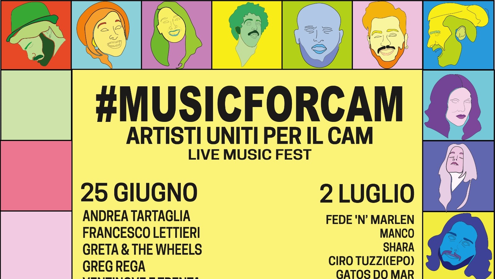#MUSICFORCAM Artisti uniti per il CAM - Live Music Fest