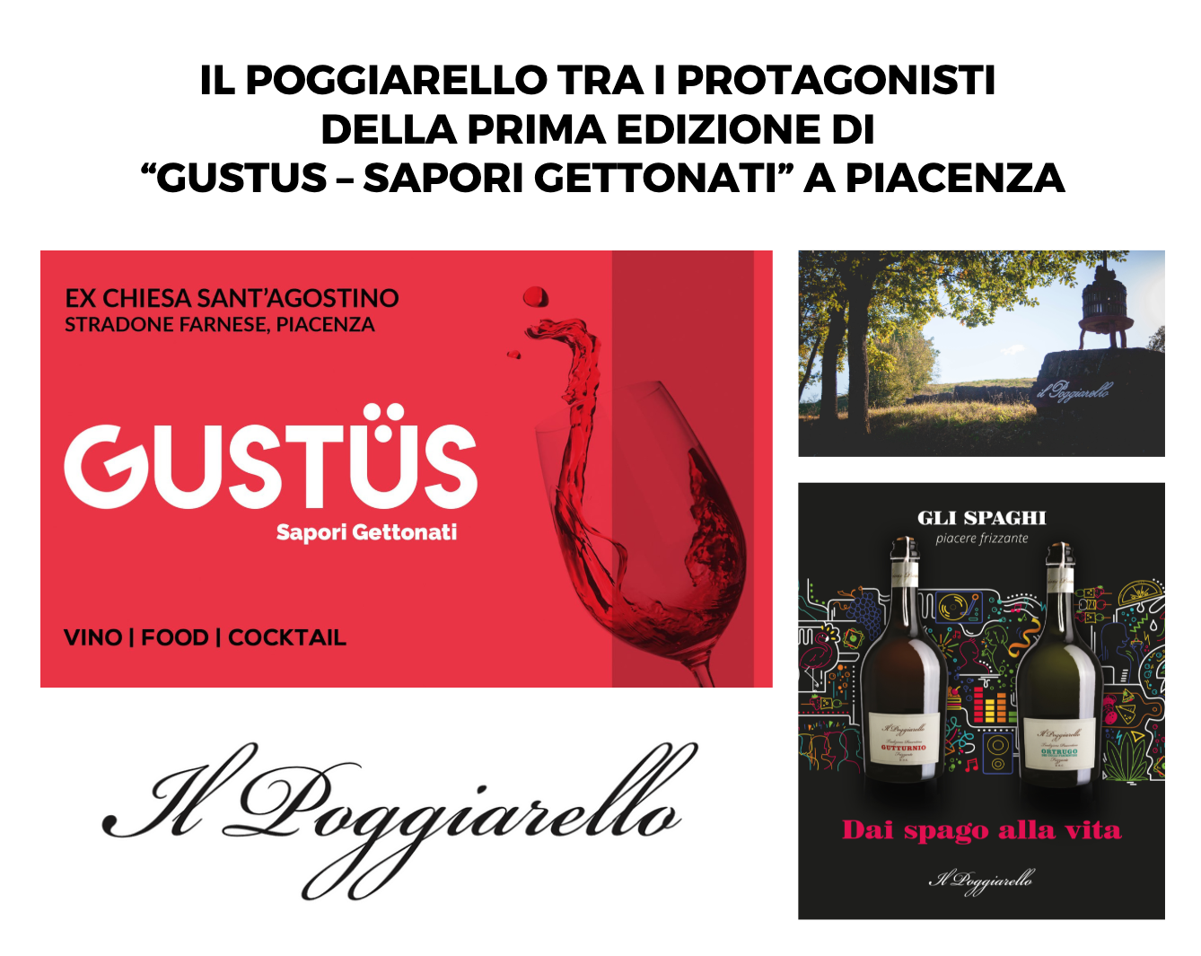 Il Poggiarello tra i protagonisti della prima edizione di “Gustus – Sapori Gettonati” a Piacenza