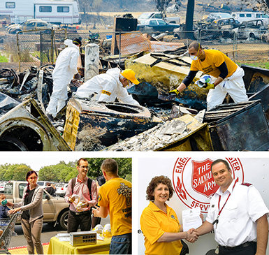 I Ministri Volontari di Scientology al lavoro dopo il disastroso incendio di Carr, in California