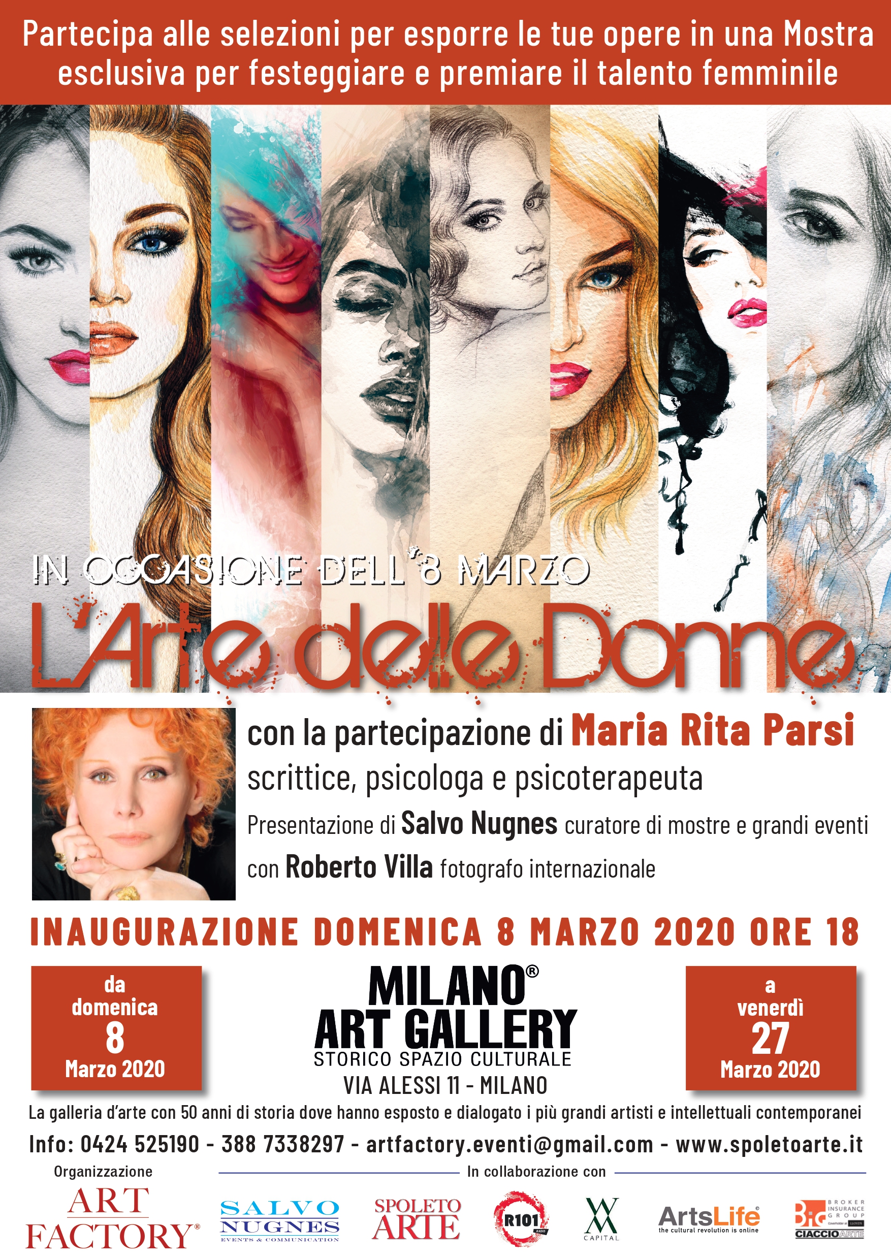 Milano Art Gallery: la donna nell’arte, la donna e l’arte con Parsi, Nugnes e Villa