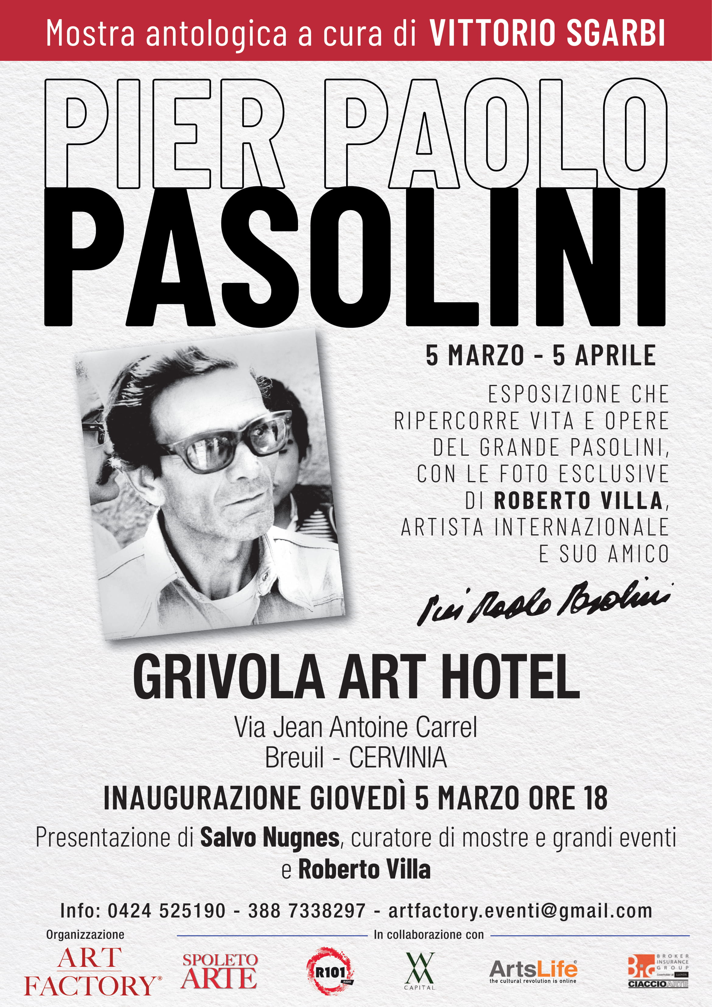 Pier Paolo Pasolini: la mostra antologica a cura di Sgarbi in Cervinia