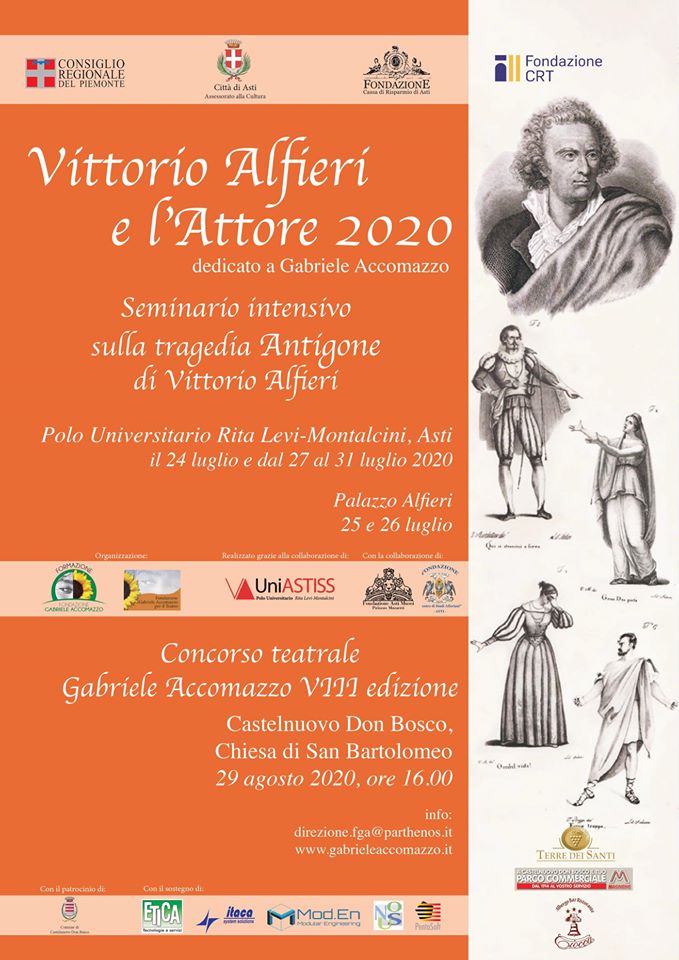 VITTORIO ALFIERI E L’ATTORE 2020 Seminario e concorso teatrale Fondazione Gabriele Accomazzo