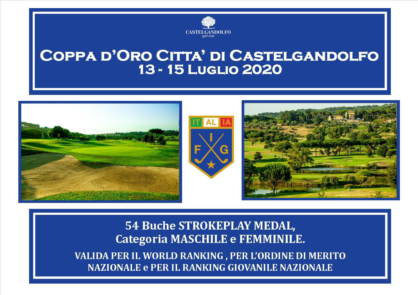 Country Club Castelgandolfo |  Coppa d'Oro Città di Castelgandolfo dal 13 al 15 Luglio