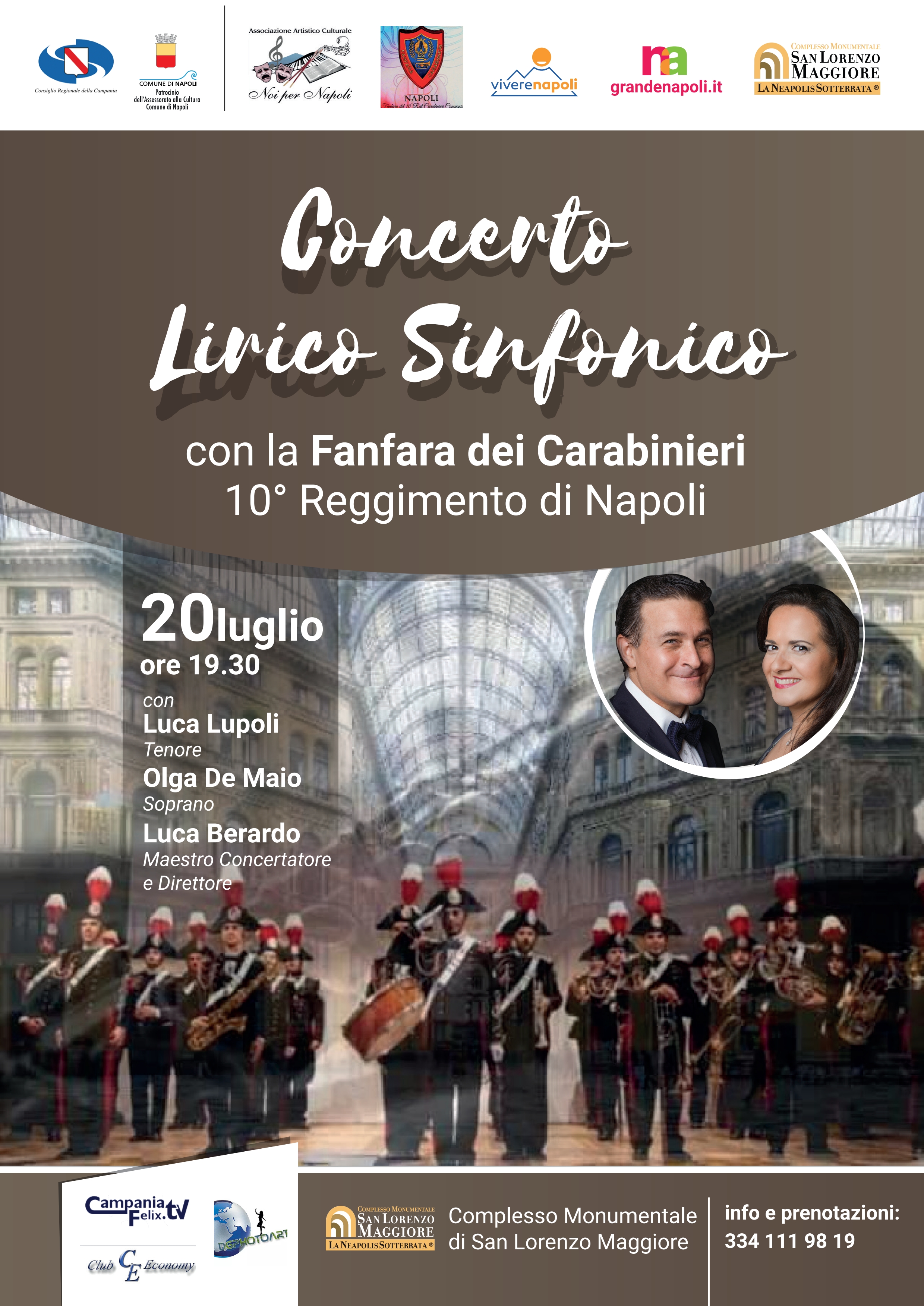 I lirici di Noi per Napoli in Concerto con la Fanfara dei Carabinieri di Napoli in San Lorenzo Maggiore 