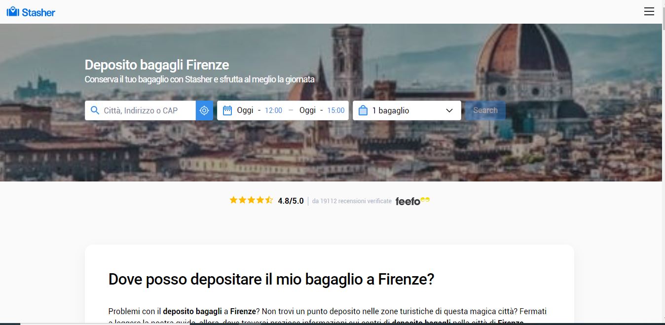Depositare i bagagli a Firenze grazie a Stasher.com in assoluta sicurezza e comodità