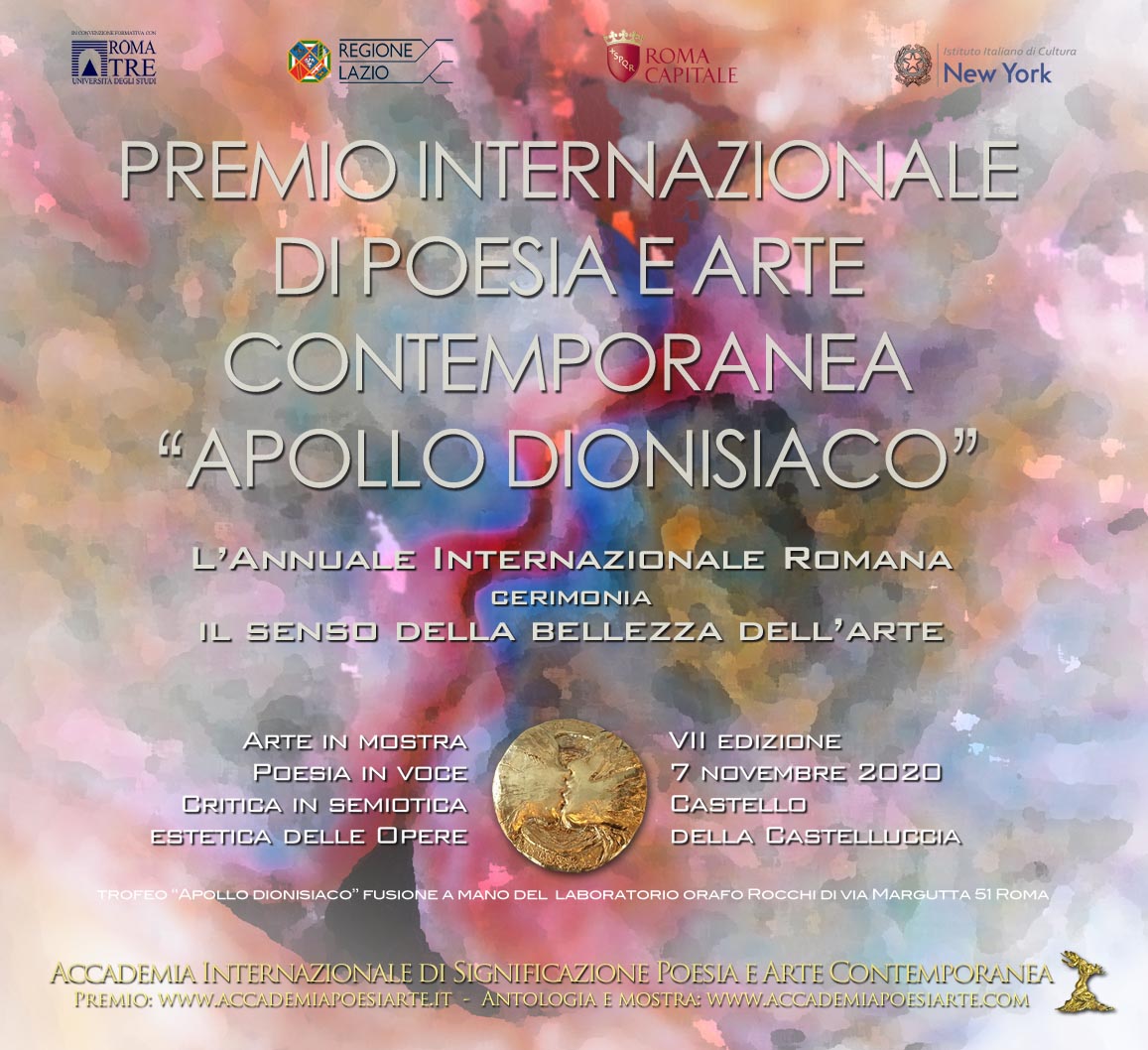 Poesia e Arte dal mondo. Apollo dionisiaco Roma 2020 celebra il senso della bellezza.