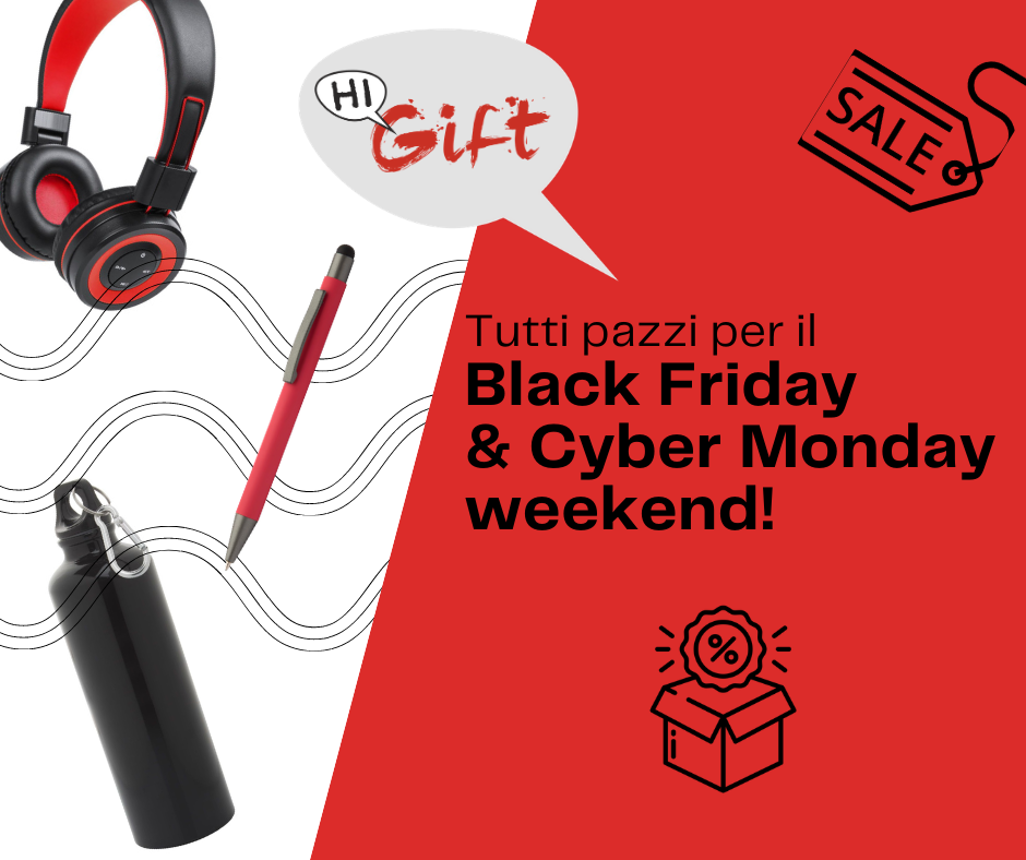 Black Friday & Cyber Monday: corsa agli acquisti anticipati di regali di natale e gadget personalizzati economici