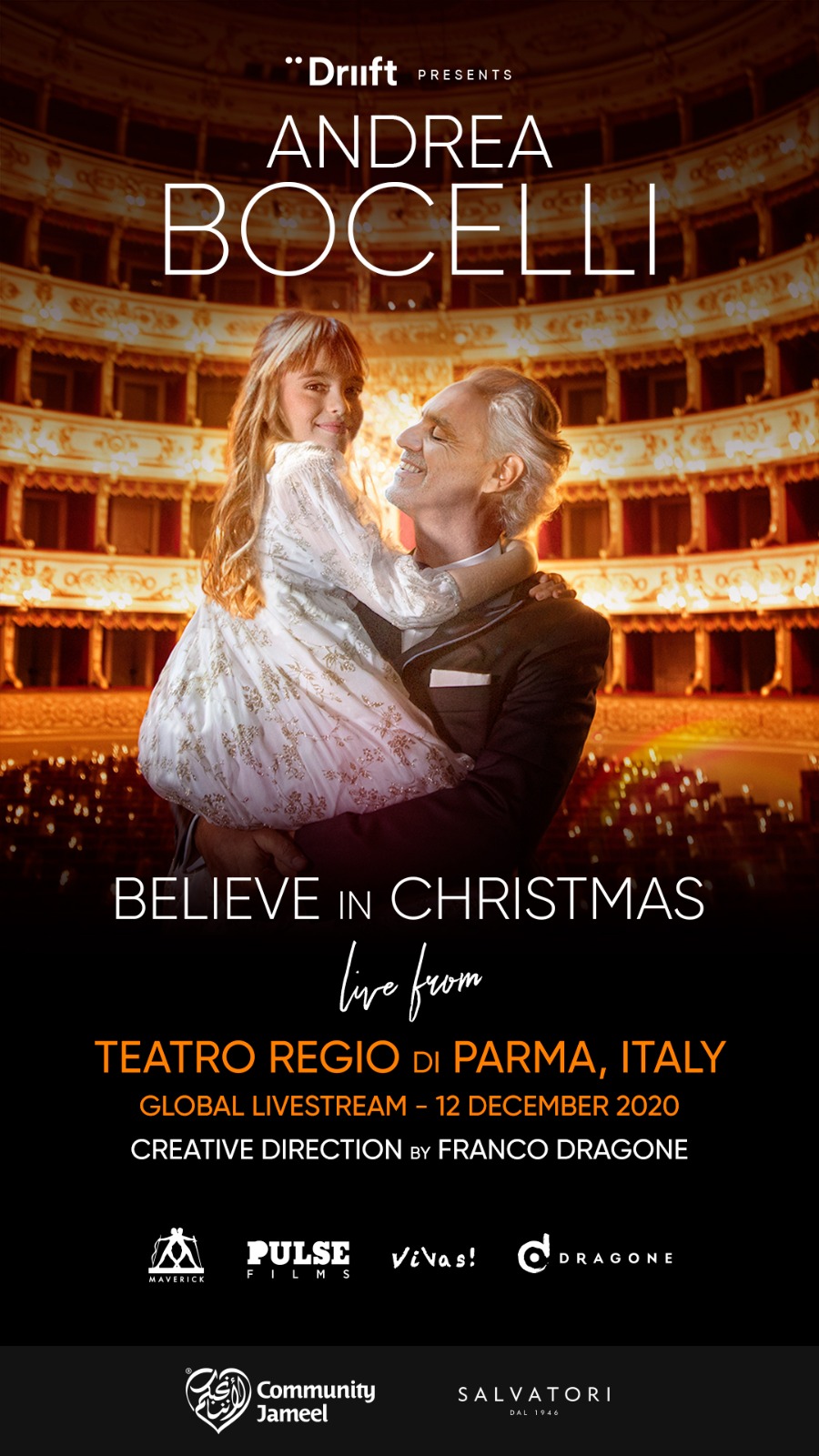 Believe in Christmas, il concerto di Natale di Andrea Bocelli  (12 dicembre)