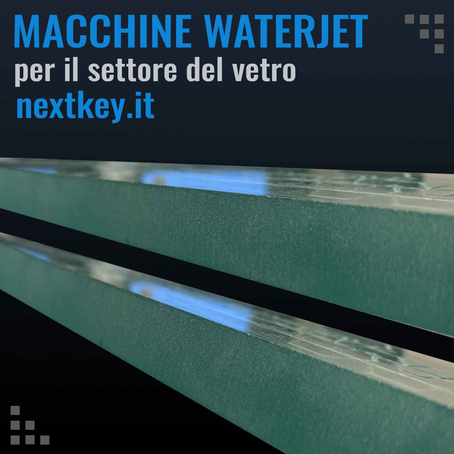 Macchine taglio a getto d’acqua per il settore del vetro a Brescia