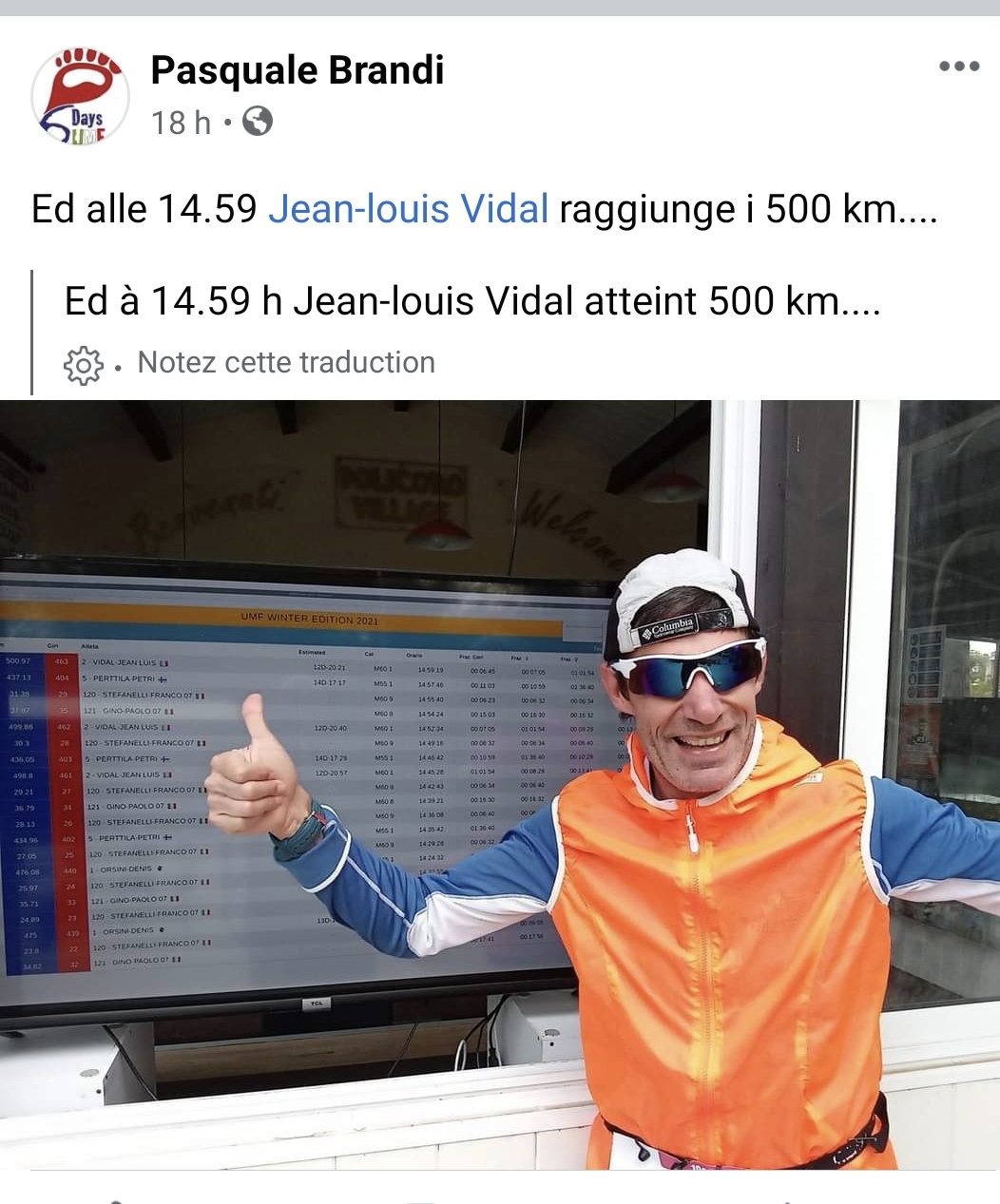 Foto 1 - Jean-Louis Vidal: Ho scoperto l'ultra running all'età di 59 anni 