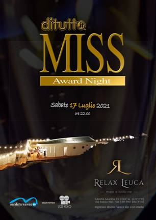 “Ditutto Miss Award Night 2021”, il 17 Luglio 2021 il tacco d’Italia si tinge di fashion con la notte delle Miss