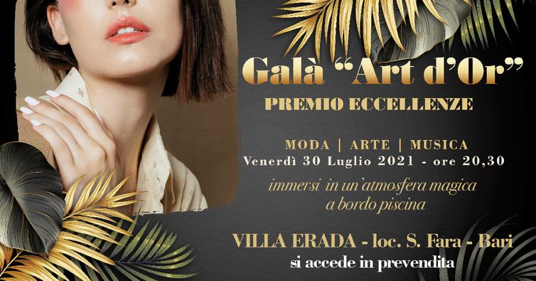 La serata di stelle del GALA ART d'OR a Villa Erada a Bari