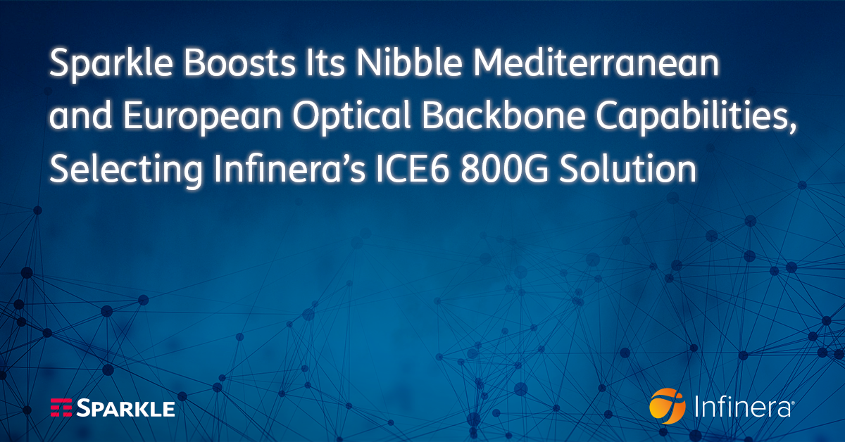 Sparkle potenzia Nibble, la nuova dorsale ottica mediterranea ed europea con Infinera ICE6 800G