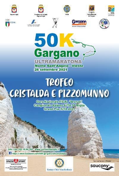 Il 26 settembre 2021 avrà luogo la I^ 50 Km Ultramaratona del Gargano