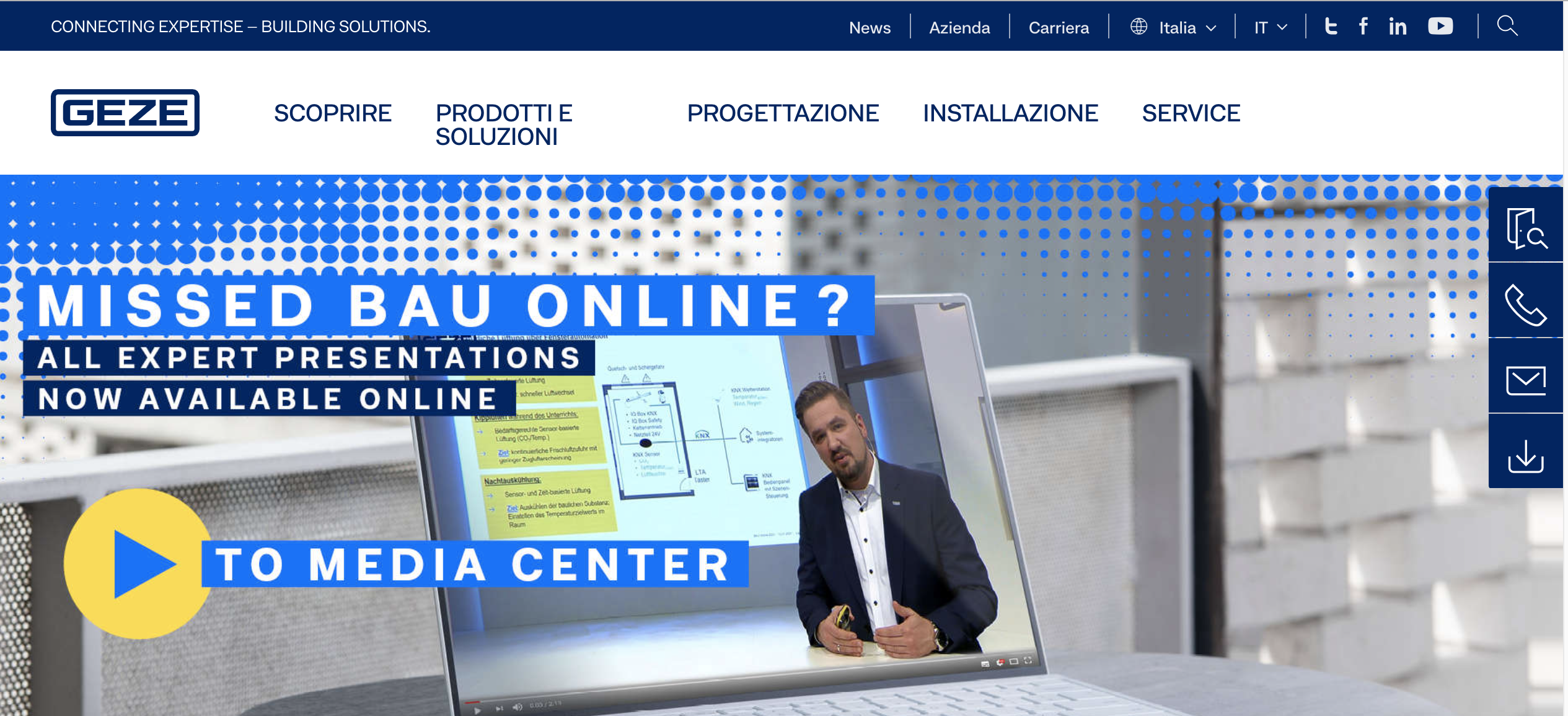 Il lancio del  nuovo sito web GEZE Italia