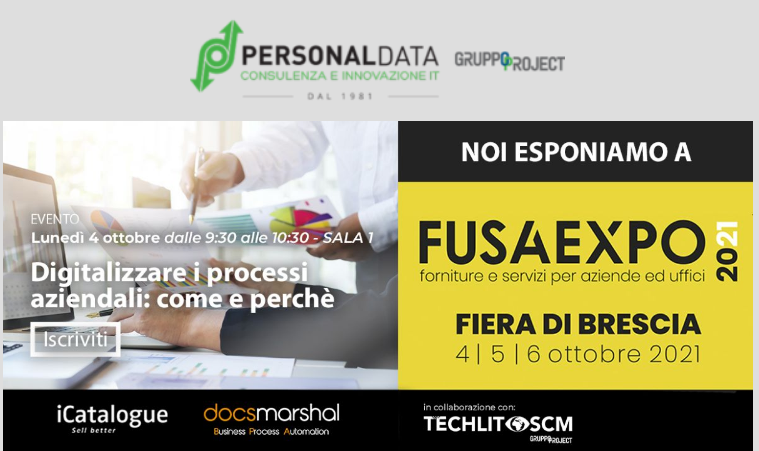 Personal Data e Techlit SCM partecipano insieme a FUSA Expo