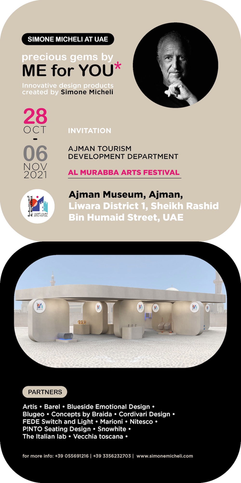 Artis Rubinetterie con Simone Micheli all’Al Murabbaa Arts Festival di Ajman
