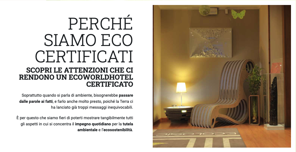 Da classico hotel a Eco Hotel Certificato