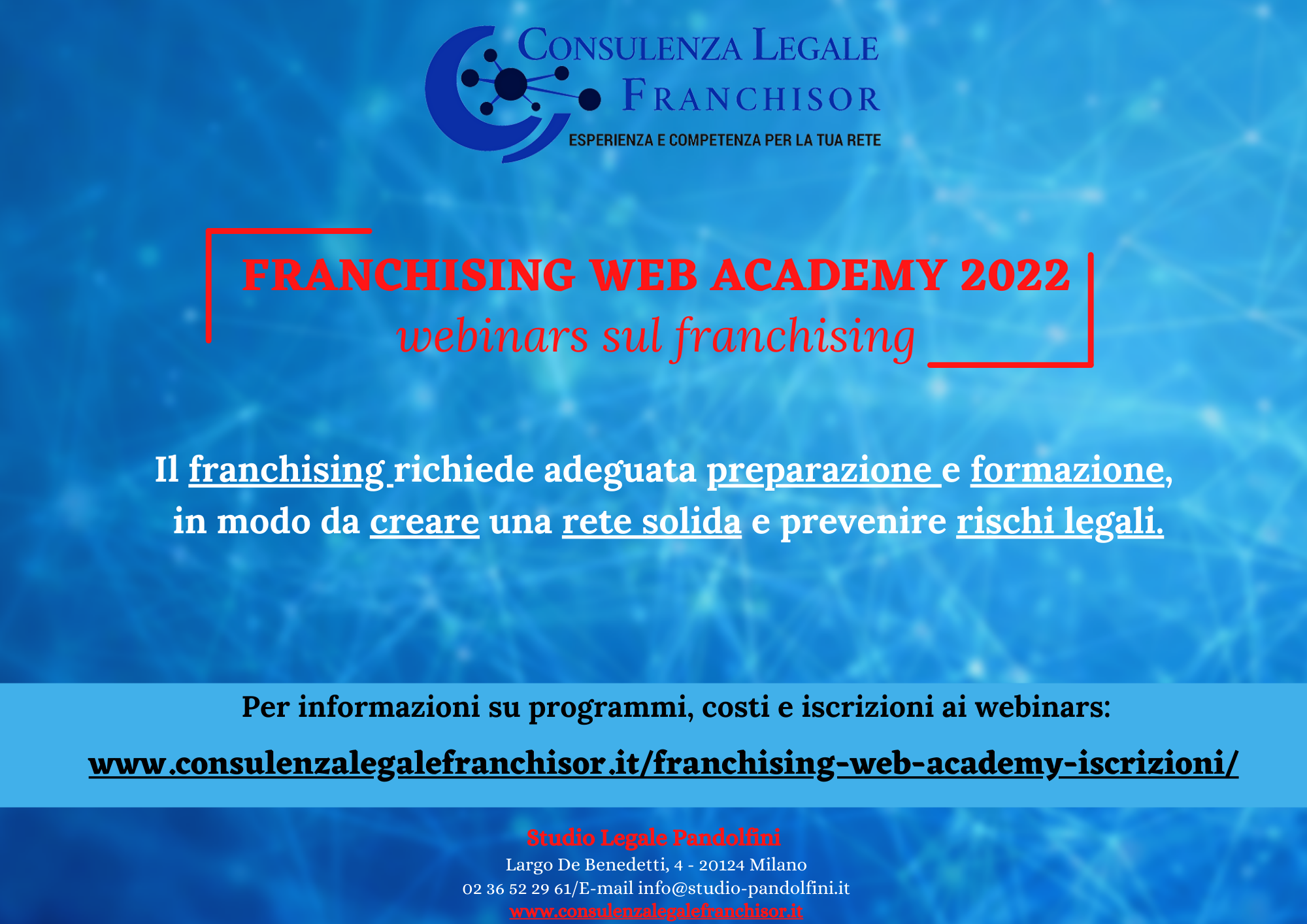Franchising Web Academy 2022 – Webinars dedicati al franchising